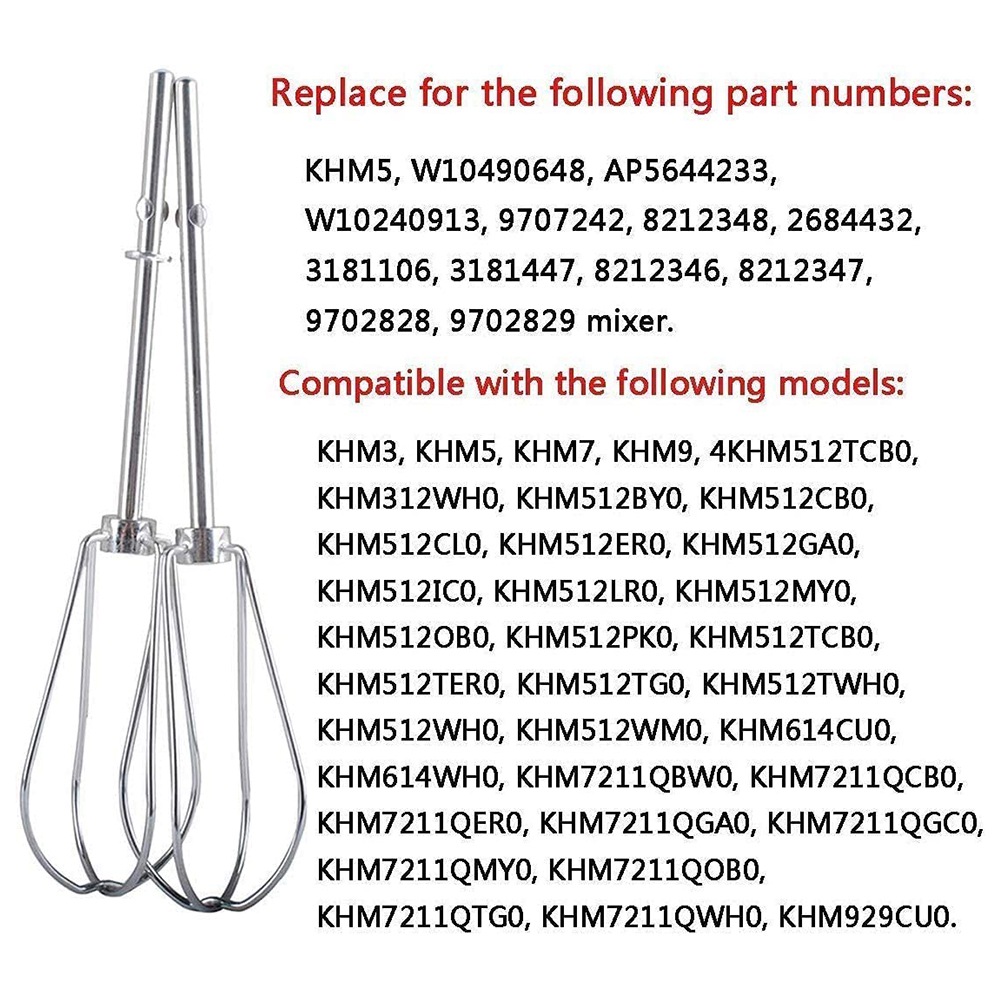 Kitchenaid Mixer Hand Mixer - [B25B!] W10490648 y KHMPW: batidores para